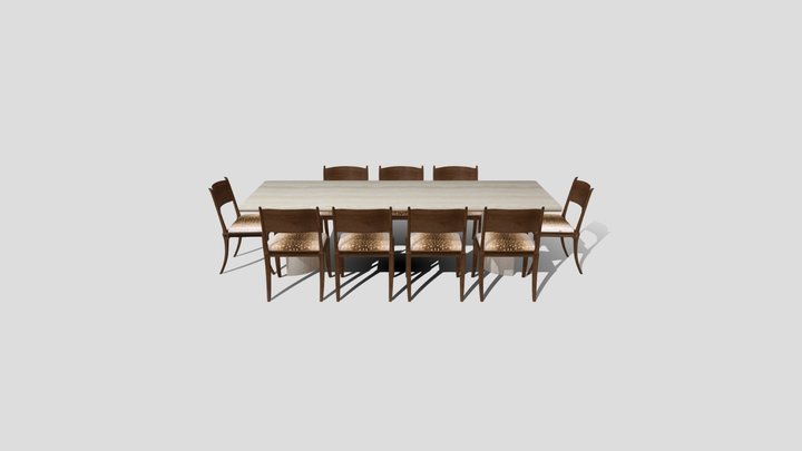 Tavolo con Sedie Greek chair 3D Model