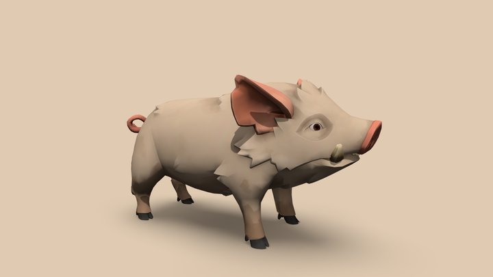 Stylized Pig 3D Model (Free Download) – Modello 3D gratuito STL