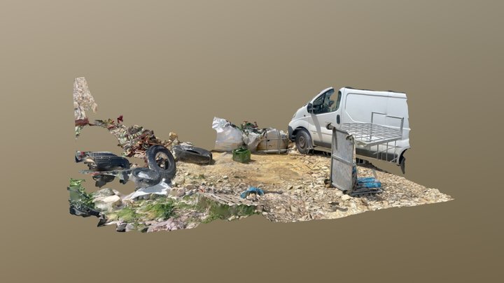 Scanned - Rubbish in marina of Drage in Hungary 3D Model