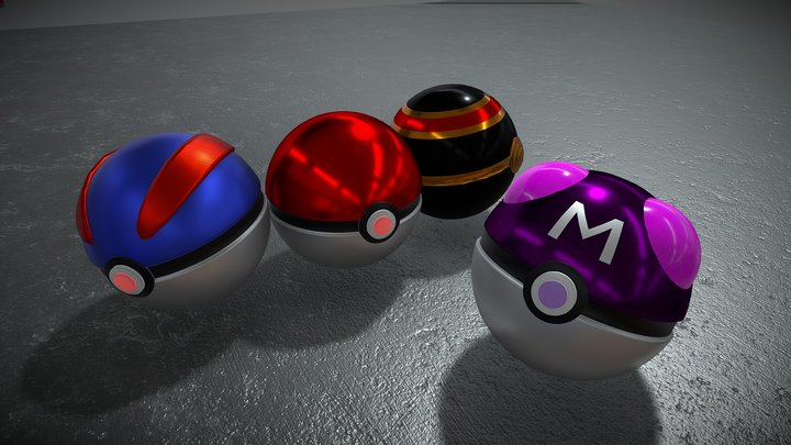 Poké balls 3D Model