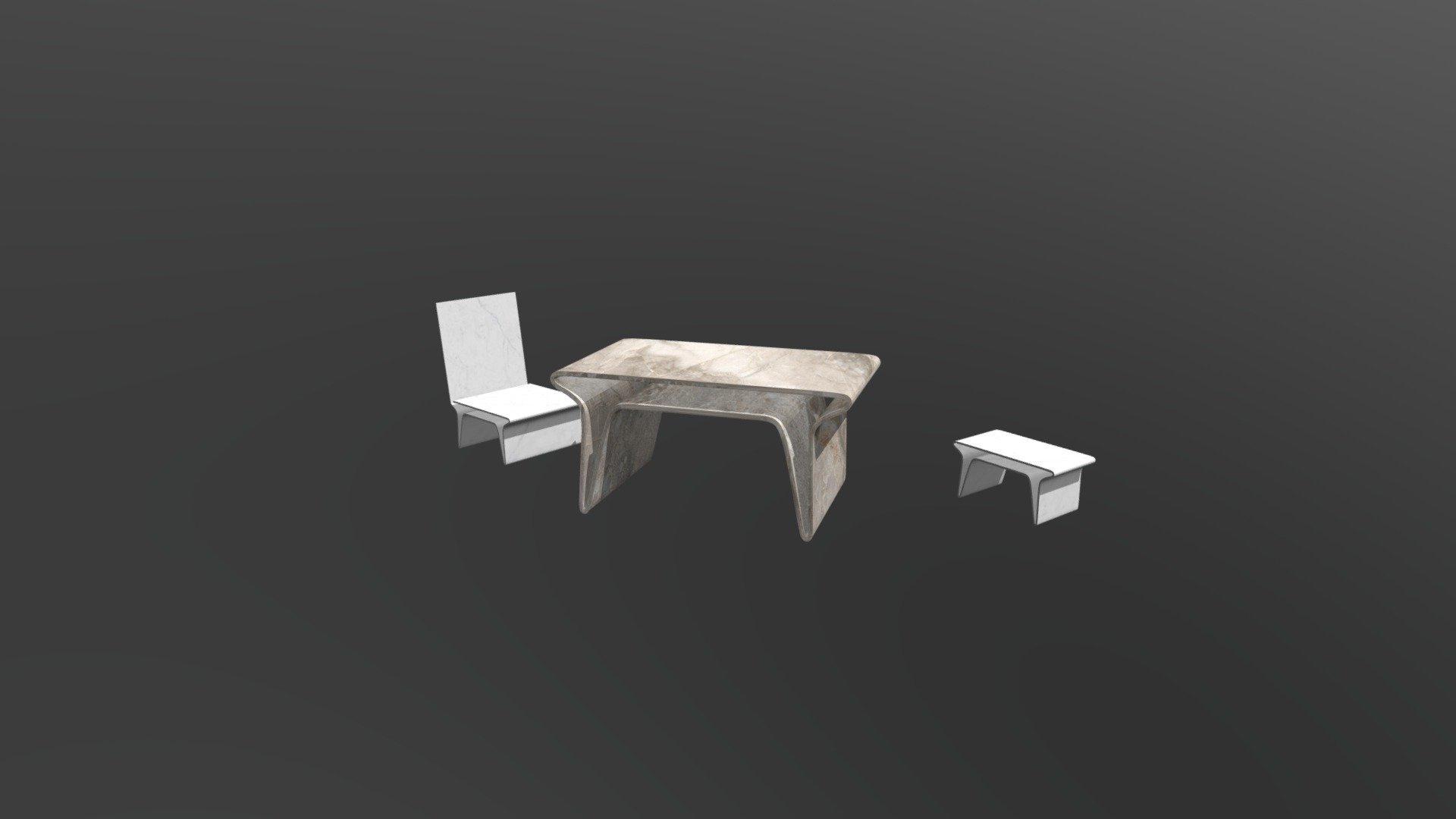 Set of furniture Lowpoly 3D model Download Free 3D model by