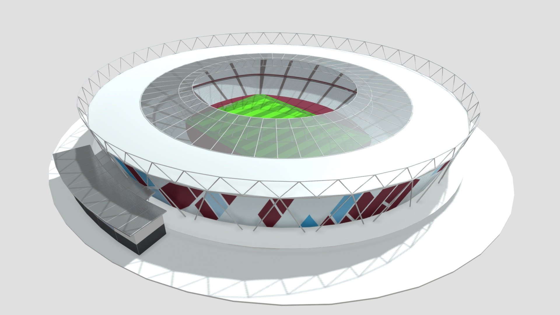 West Ham United London Stadium 3D Buy Royalty Free 3D model by Shin