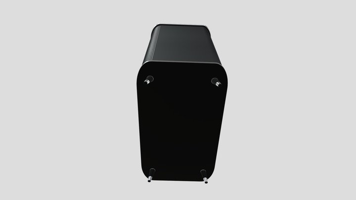 Sleek and Stylish Black and Yellow Bedside Table 3D Model