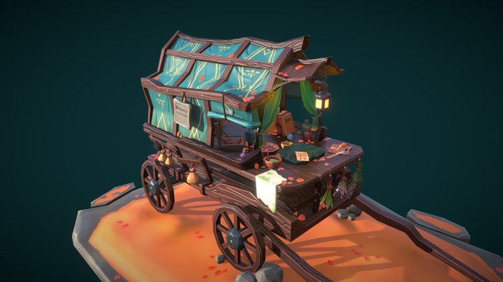 the Herbalist's Wagon 3D Model