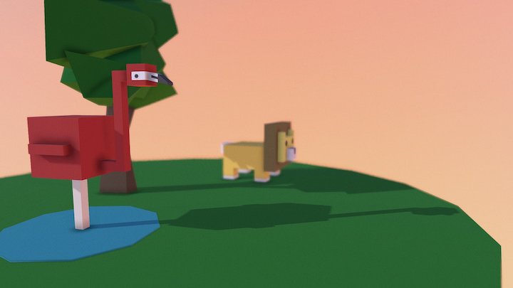 Low poly wild 3D Model
