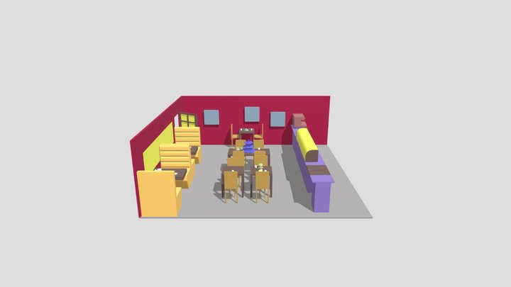Cafe Diorama 3D Model