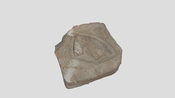 Stone with a horse engraving 3D Model