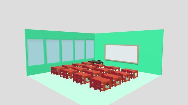 Simple Classroom 3D Model