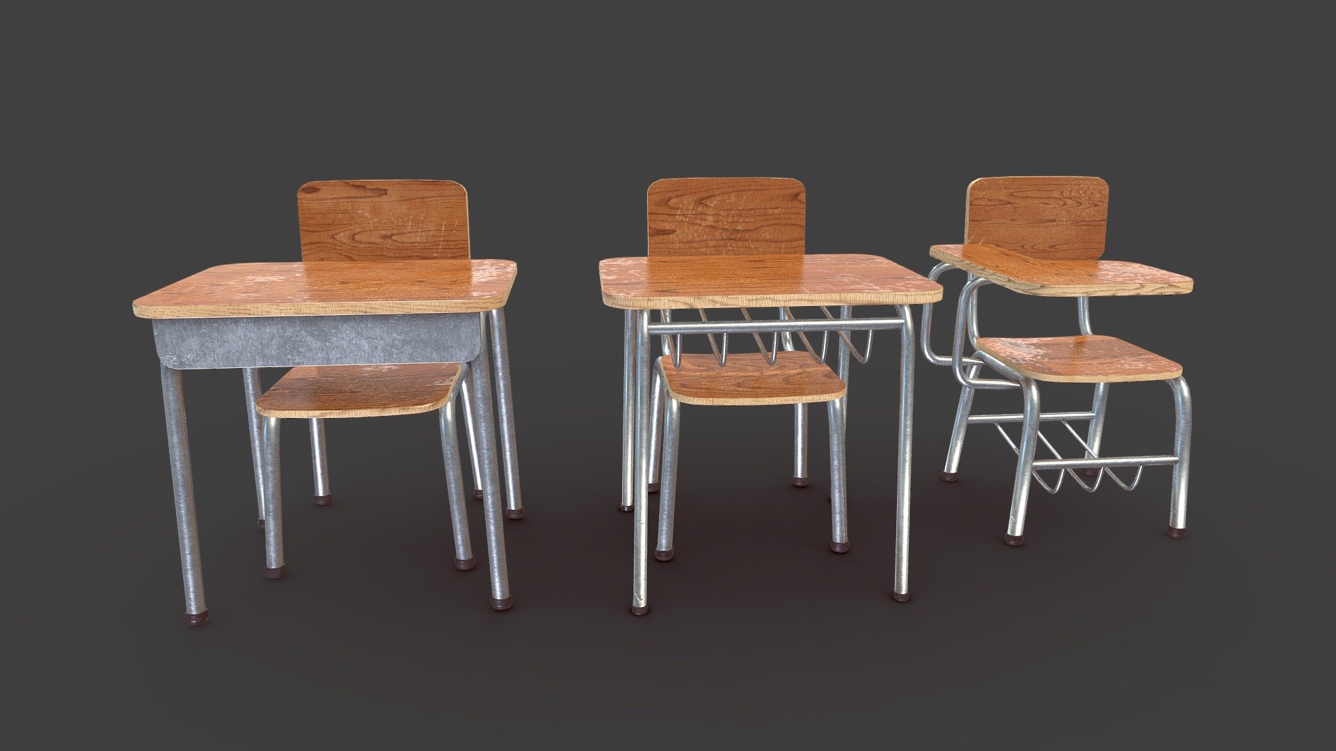 School Desk Buy Royalty Free 3D model by Sebastian.BA [21572fc