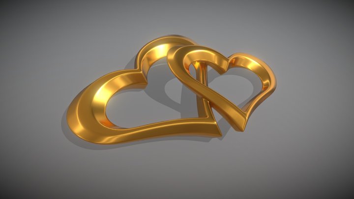 Double Heart Pendant For 3D Printing 3D Model