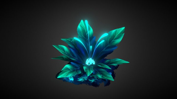 Handpainted Magic Plant 3D Model