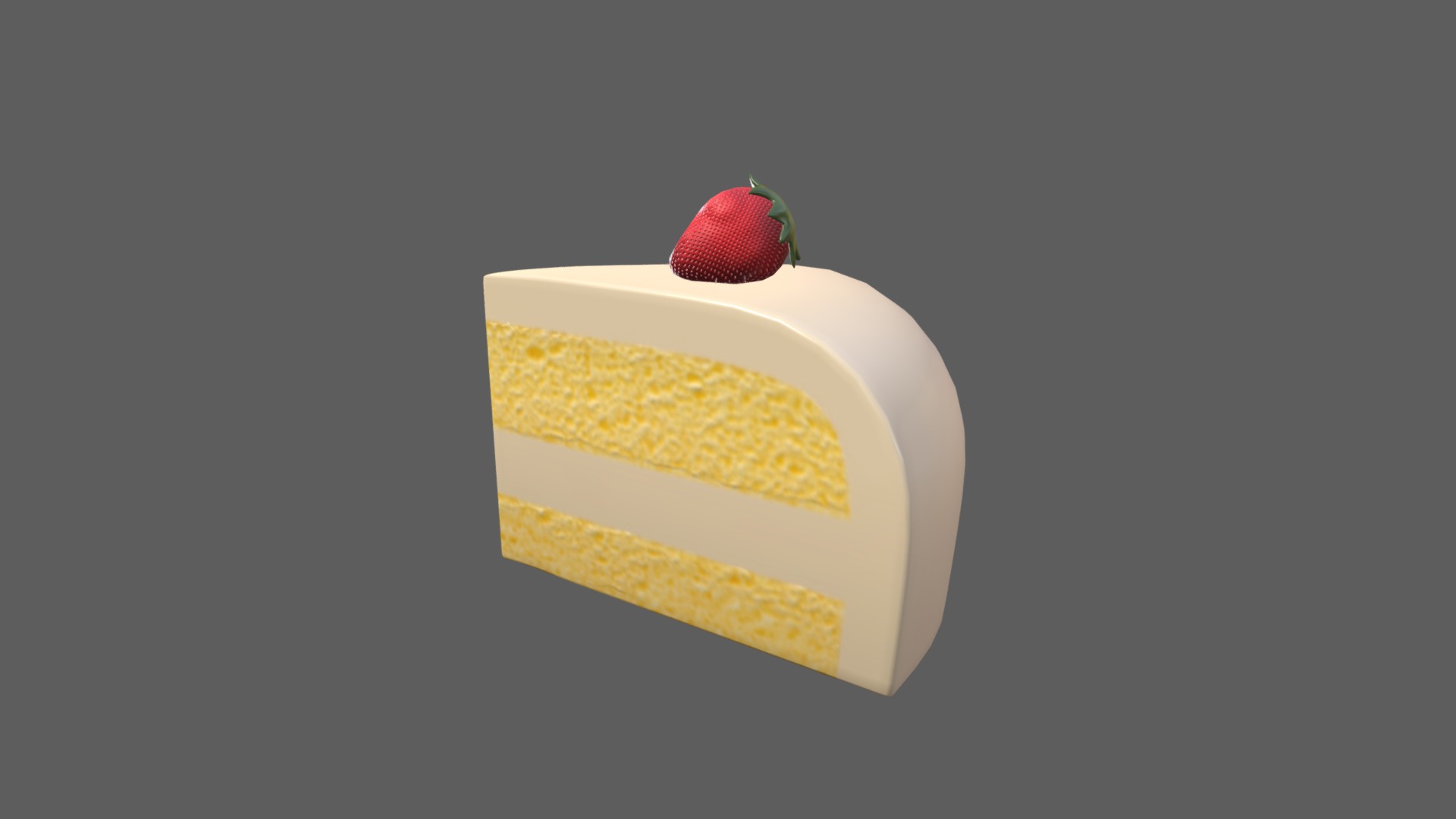 3D model Cake - This is a 3D model of the Cake. The 3D model is about a slice of cheesecake with a cherry on top.