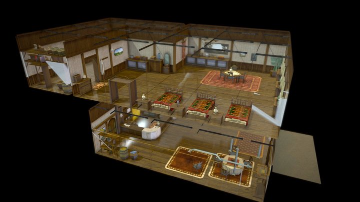 Medieval Fantasy inn – Gratis 3D-model STL