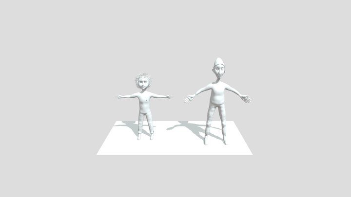 Kid& Man 3D Model