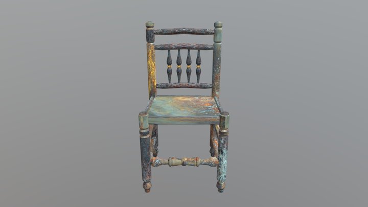 1800s Rusty Chair 3D Model