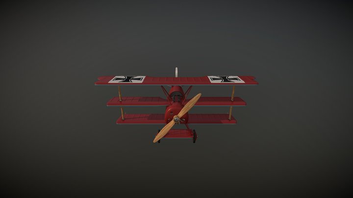 Barón Rojo _ Fokker Dr.I 3D Model