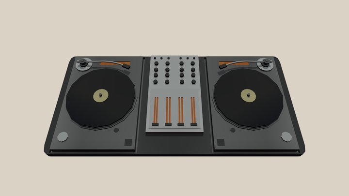 DJ Mixer Lowpoly 3D Model