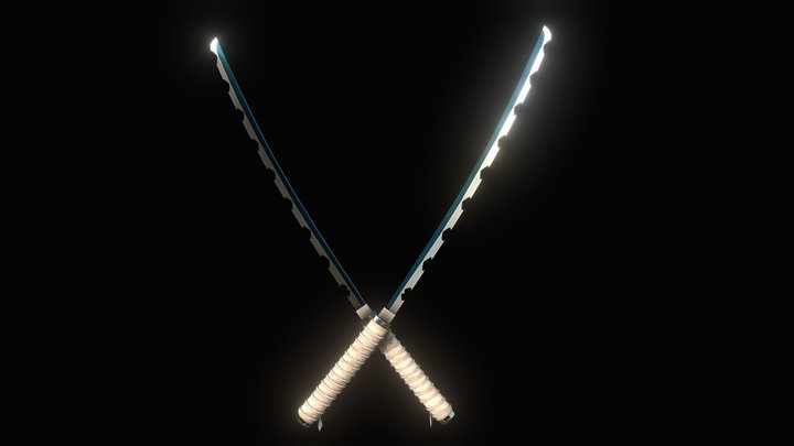 Inosuke Nichirin Swords 3D Model