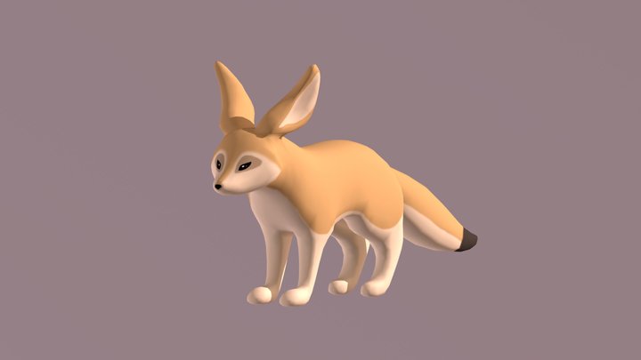 A Little Fennec Fox 3D Model