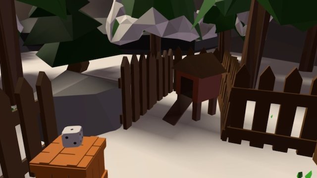 VR Scene in low-poly forest 3D Model