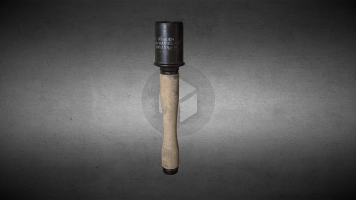 Stielhandgranate Potato Masher Grenade 3D Model