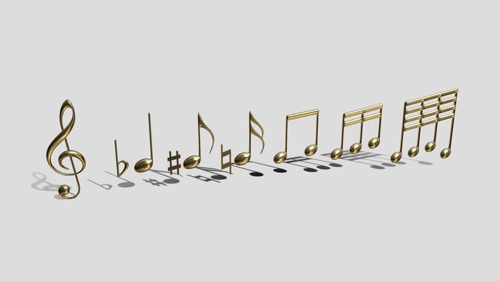 Musical Symbols / Notes 3D Model