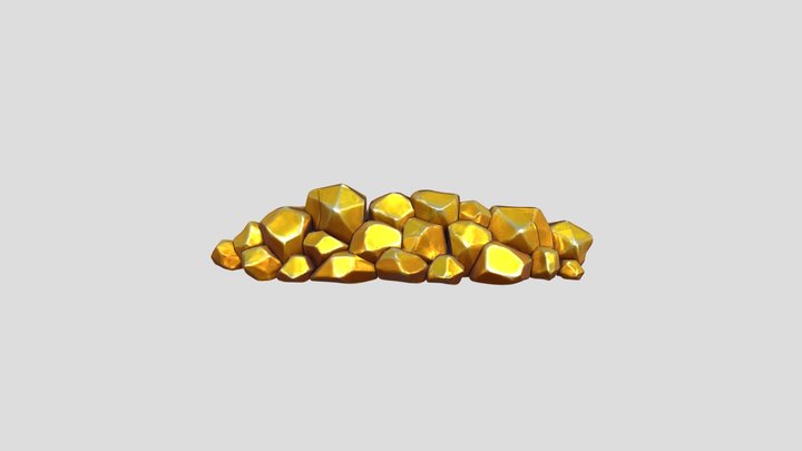 Gold Nuggets Pile 3D Model