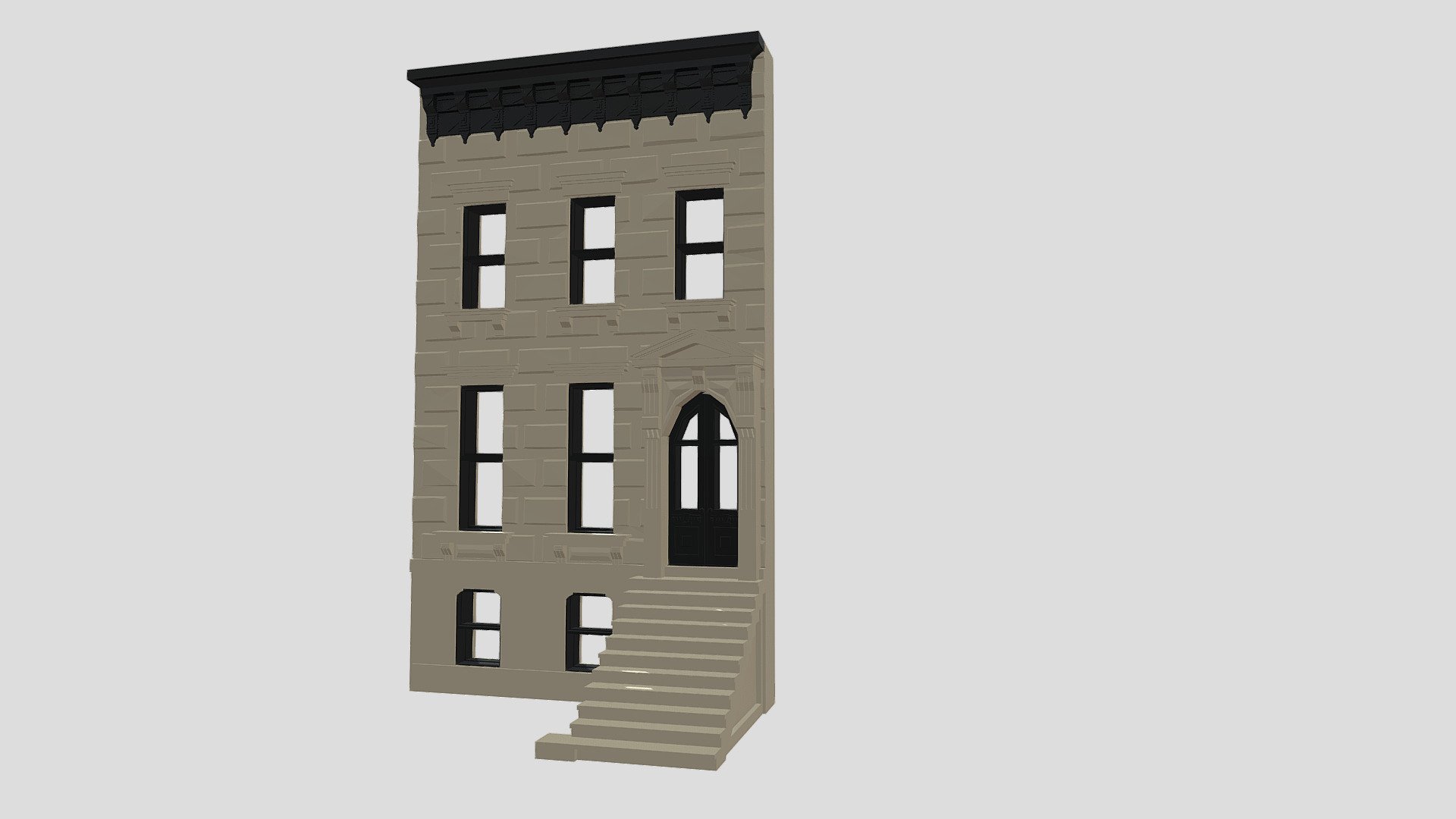 Building Brownstrone 3 story Front/Flat #1. A - 3D model by levski2000 ...