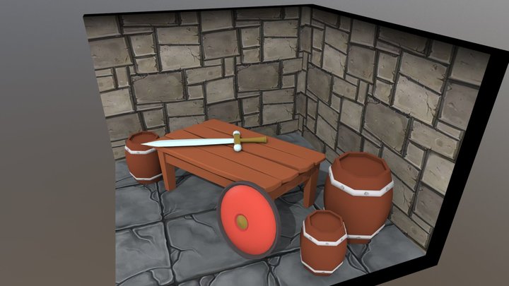 castle storage room scene 3D Model