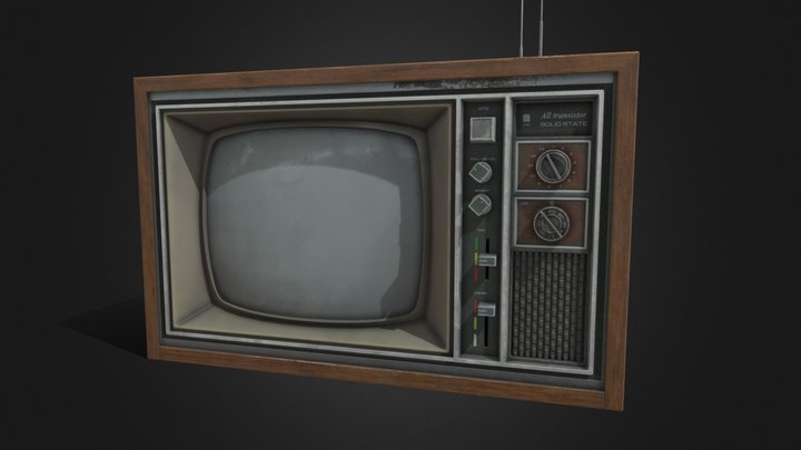 Retro CRT television 3D Model