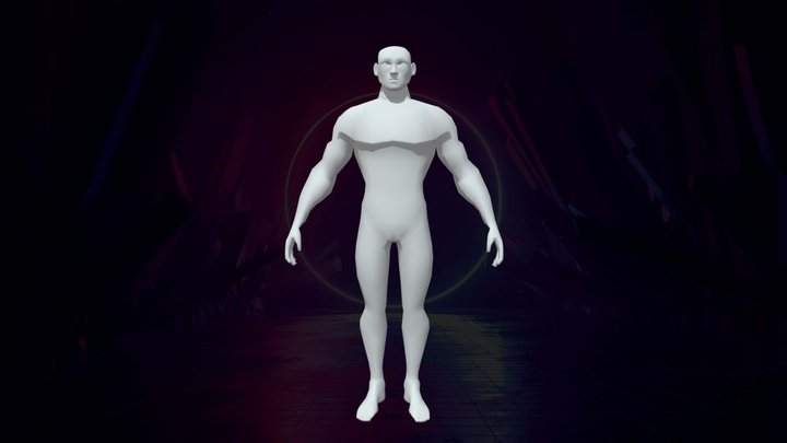 Male Model First Attempt - Correct Topology 3D Model