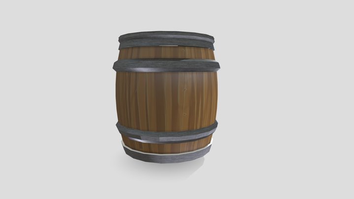 Wooden Barrel 3D Model