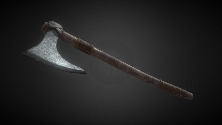 LOW POLY VIKING AXE GAME ASSET 3D Model