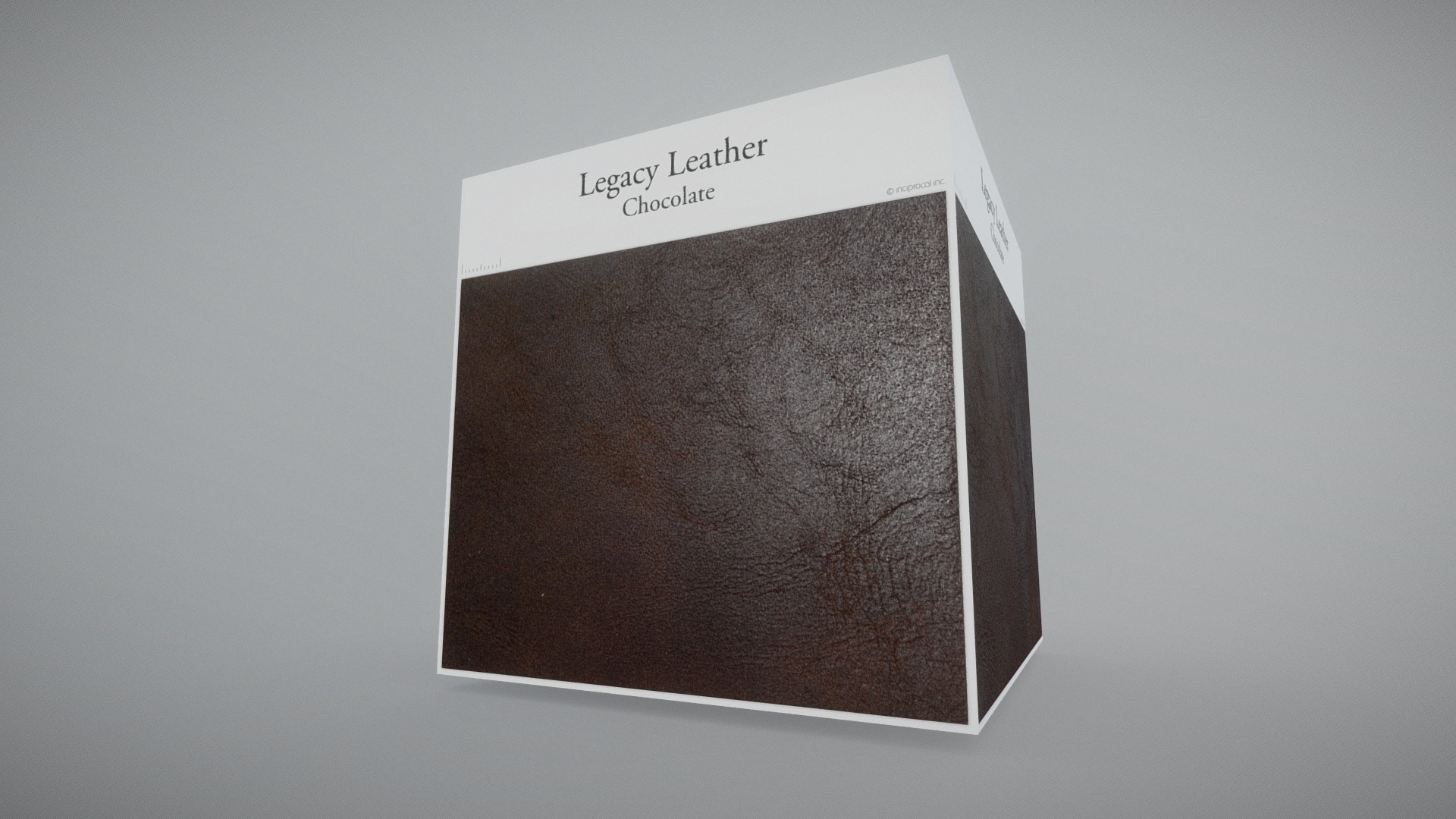 3D model Legacy Leather (Chocolate) - This is a 3D model of the Legacy Leather (Chocolate). The 3D model is about a white box with a black label.