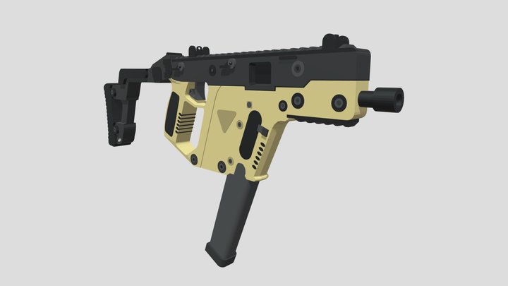 Low Poly Kris Vector Submachine gun 3D Model