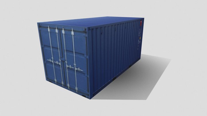 LoPoly PS1 Shipping Container 3D Model