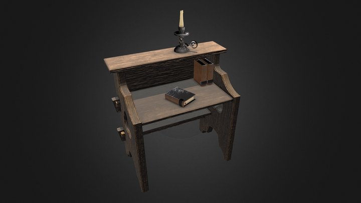 Writing Table (game ready asset) 3D Model