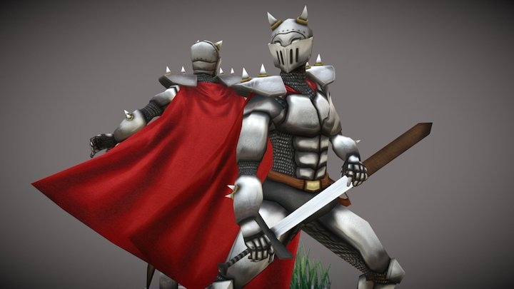 Knight - low poly / hand painted textures 3D Model