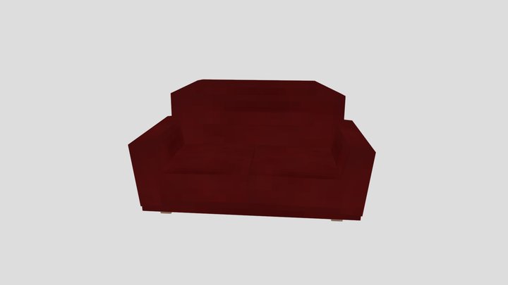 Basic Red Couch 3D Model