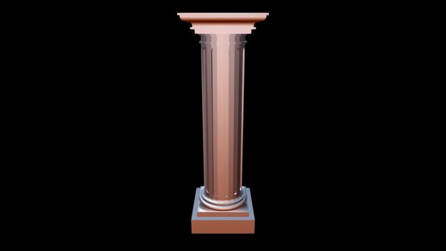 Columna estriada clásica 3D Model