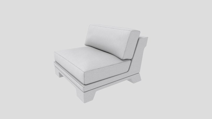 Patt Sofa Single by Charles Tassin - Pierre Frey 3D Model