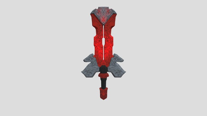 Sword Red Weapon Low poly 3D Model