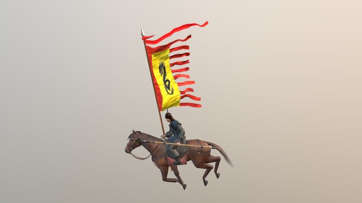 战马打仗 3D Model