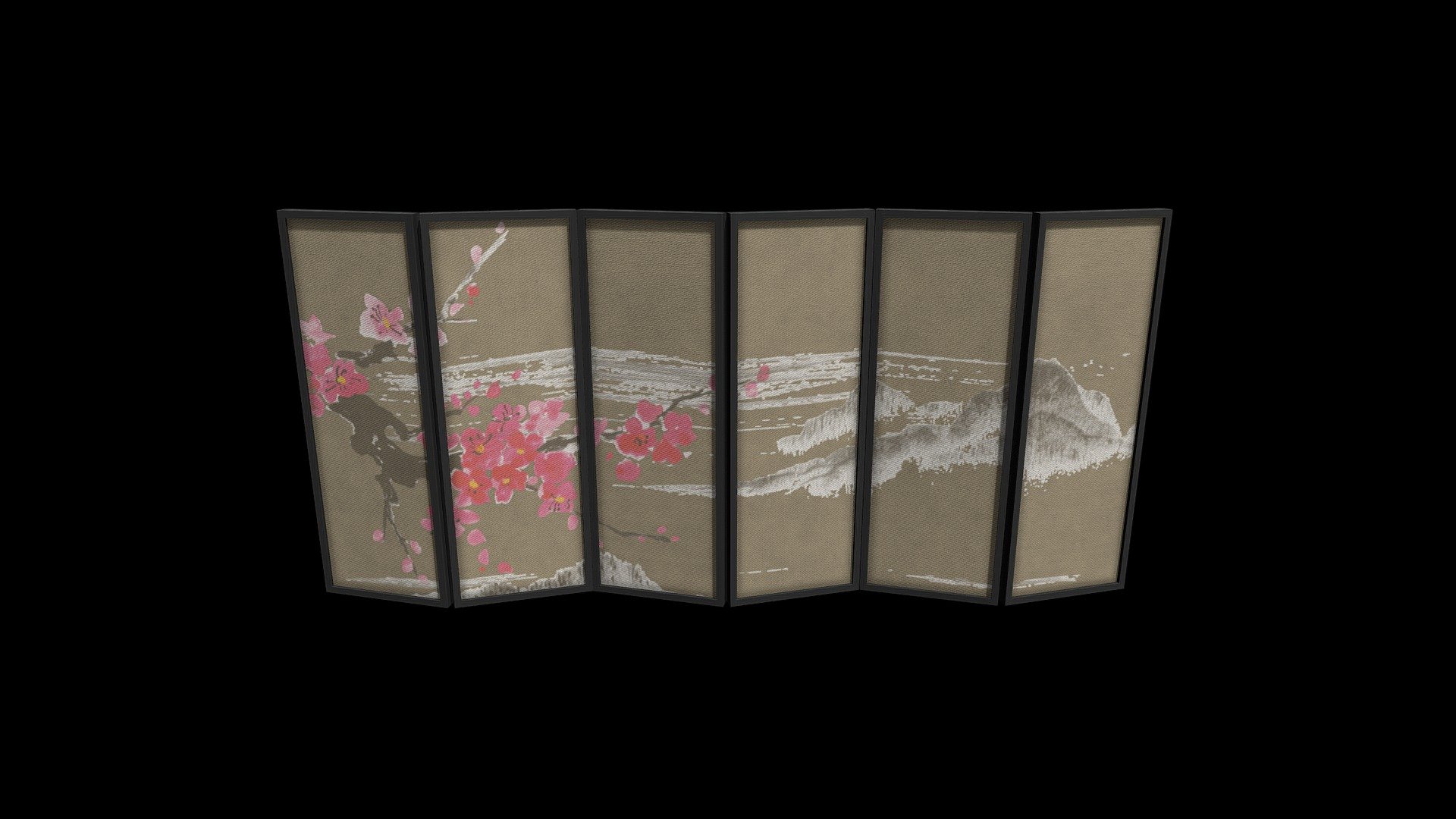Japanese Period Edo Props - Folding Screen