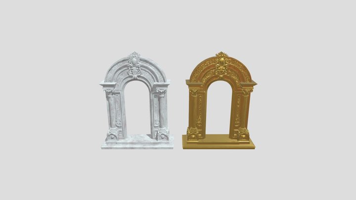 Golden and ceramic decorated Arabian Arc3