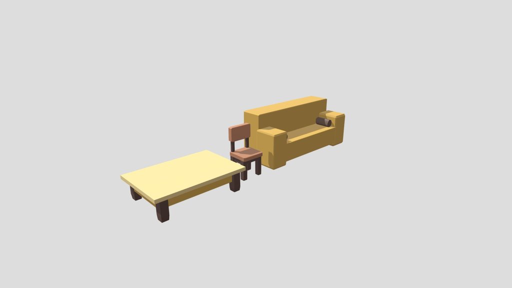 Low Poly Furniture Set