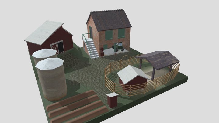 DAE Diorama retake Small farm 3D Model