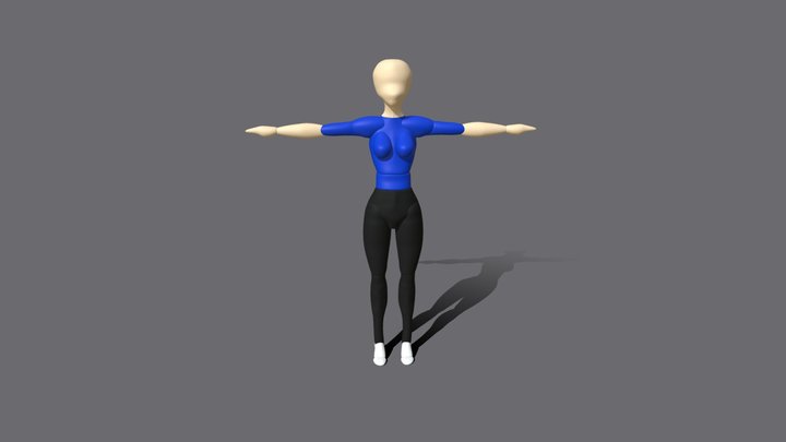 Basic Female character blockout 3D Model