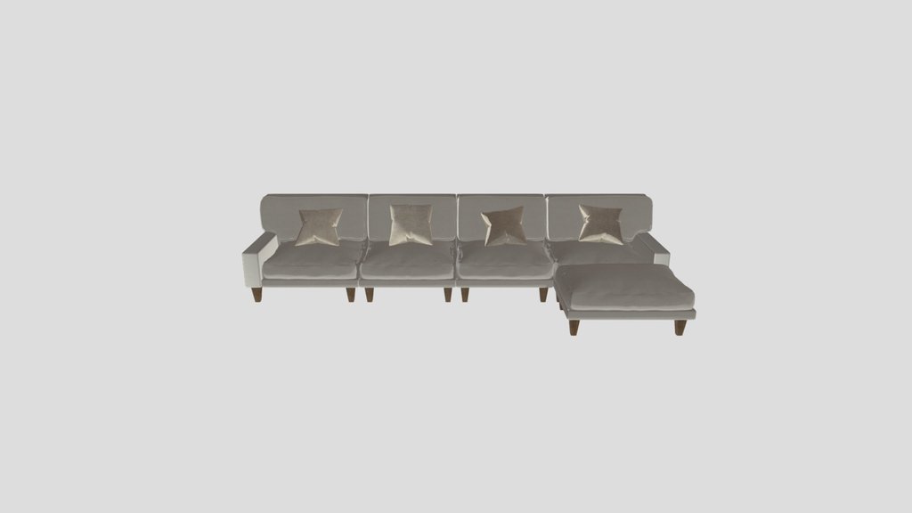 Sofa Modula Sectional White Fabric