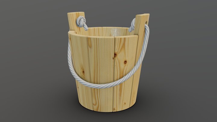 Wooden Bucket – Free 3D Model STL